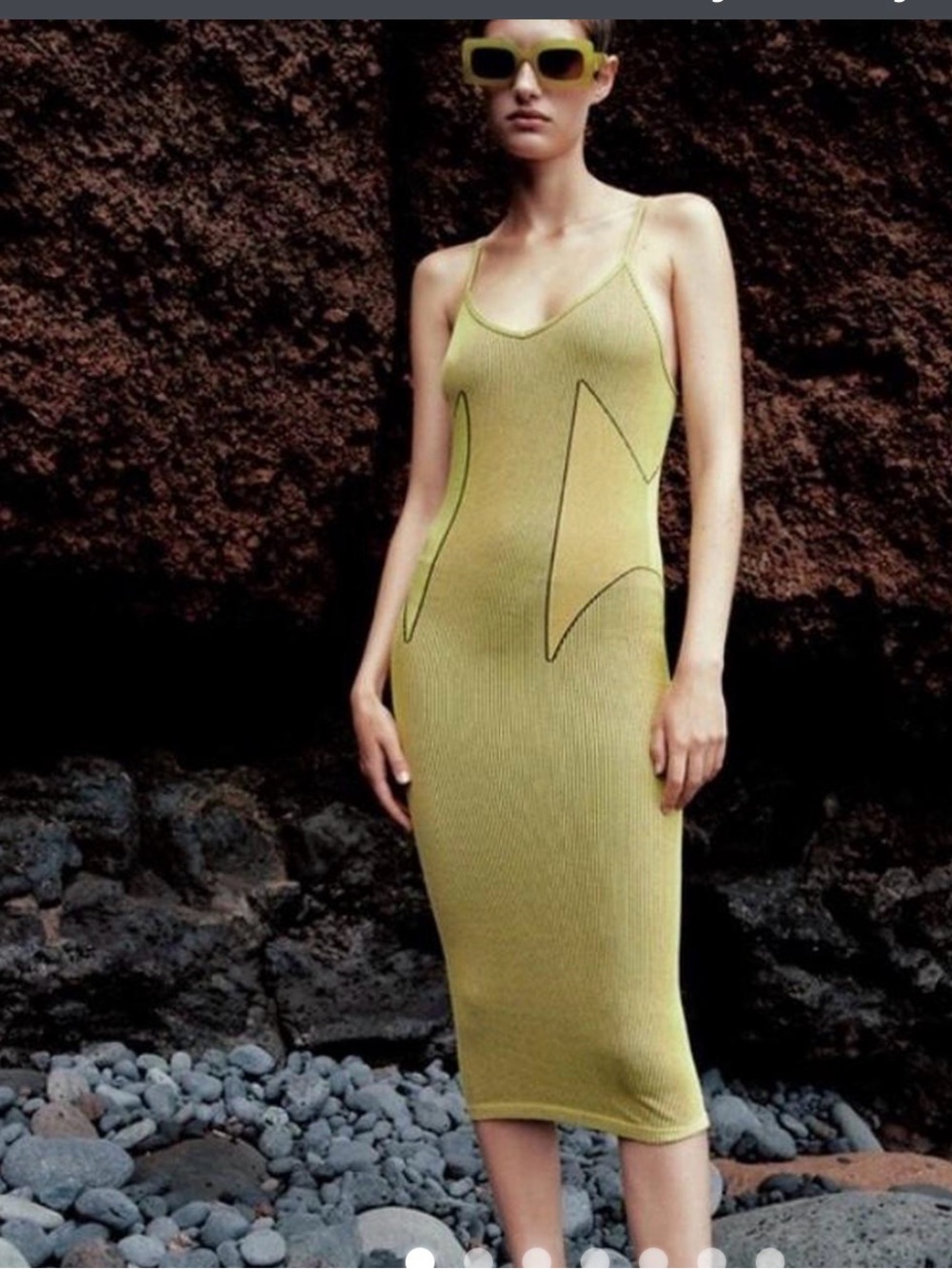 Zara Striped Yellow and Black Dress